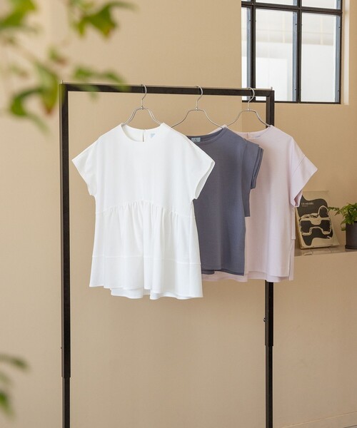 組曲（クミキョク）の「ツイルジャージーティアード カットソー（Tシャツ/カットソー・レディース・ブラック系/ホワイト系/ピンク系・5/6/7）」の21枚目の写真