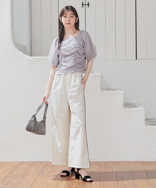 チュールかぶせトップス（Tシャツ/カットソー）｜Honeys