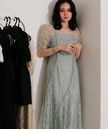 【ANDRESD】wave piping frare dress[ウェーブパイピングフレアドレス]