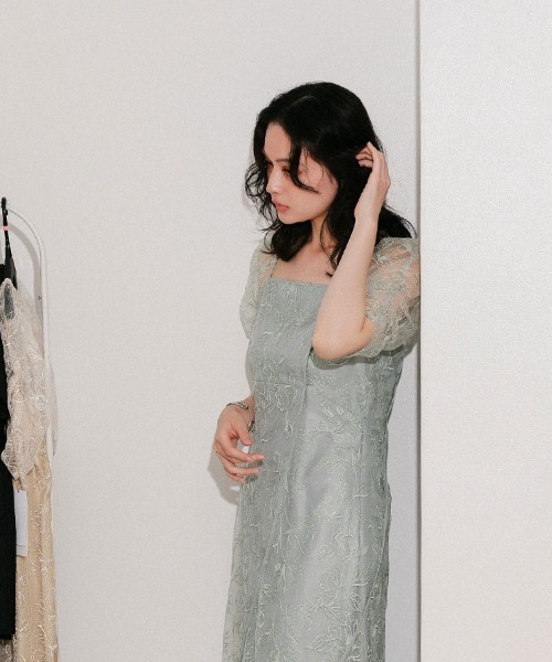 セール】【ANDRESD】wave piping frare dress[ウェーブパイピングフレ