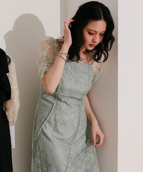 DONOBAN（ドノバン）の「【ANDRESD】wave piping frare dress[ウェーブパイピングフレアドレス]（ドレス・レディース・ブラック/イエロー/ミント・S/M/L）」の12枚目の写真