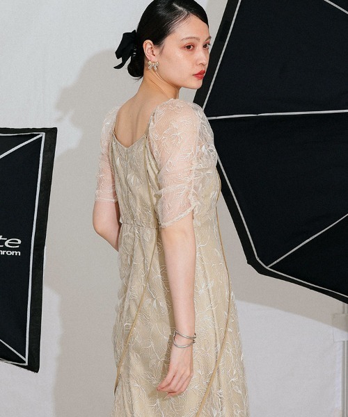 新品タグ付ANDRESD wave piping frare dress ミント DONOBAN（ドノバン