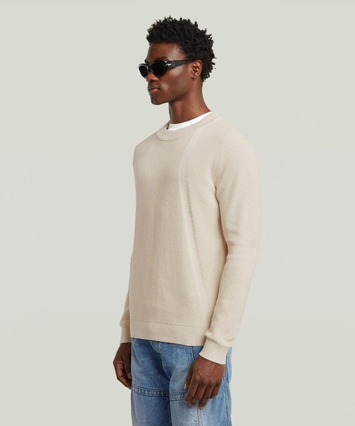 G-STAR（ジースター）の「STRUCTURE KNIT PULLOVER/デザイン編みニットセーター（ニット/セーター・メンズ・ホワイト系その他/ダークブラック・SMALL/MEDIUM/LARGE/X-LARGE/X-SMALL）」の13枚目の写真
