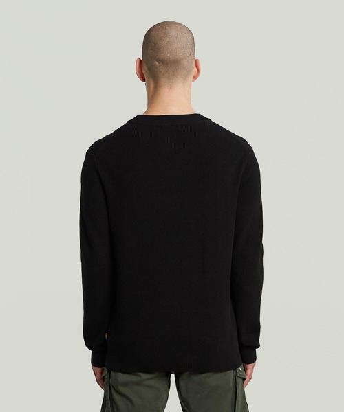 G-STAR（ジースター）の「STRUCTURE KNIT PULLOVER/デザイン編みニットセーター（ニット/セーター・メンズ・ホワイト系その他/ダークブラック・SMALL/MEDIUM/LARGE/X-LARGE/X-SMALL）」の8枚目の写真