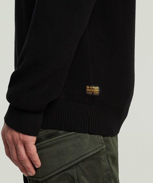 G-STAR（ジースター）の「STRUCTURE KNIT PULLOVER/デザイン編みニットセーター（ニット/セーター・メンズ・ホワイト系その他/ダークブラック・SMALL/MEDIUM/LARGE/X-LARGE/X-SMALL）」の5枚目の写真