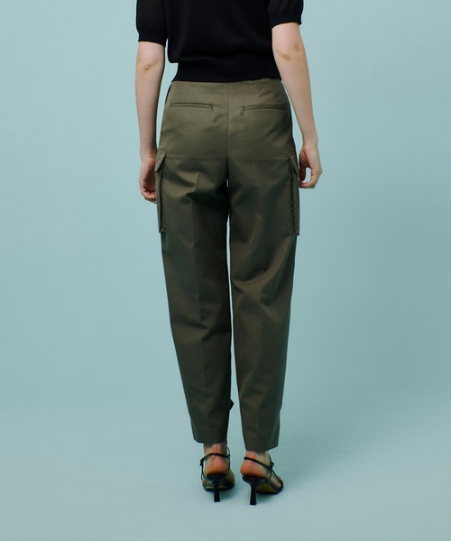 allureville アルアバイル 美品 ワイドカーゴパンツ カーキ セール】オーガニックギャバカーゴパンツ（カーゴパンツ