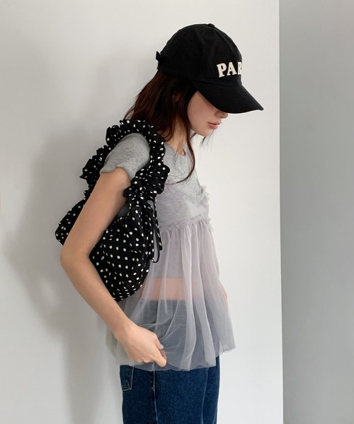 by muni:r（バイ ムニール）の「ドットシャーリングバッグ（ショルダーバッグ・レディース・アイボリー/ブラック・ONE SIZE）」の12枚目の写真