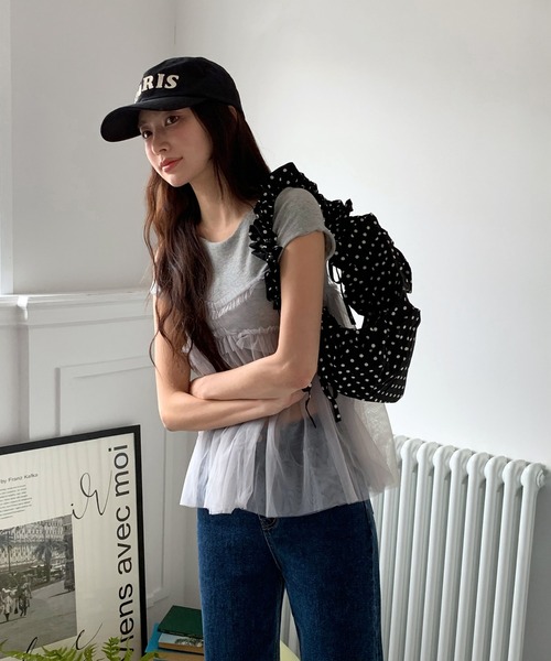 by muni:r（バイ ムニール）の「ドットシャーリングバッグ（ショルダーバッグ・レディース・アイボリー/ブラック・ONE SIZE）」の15枚目の写真