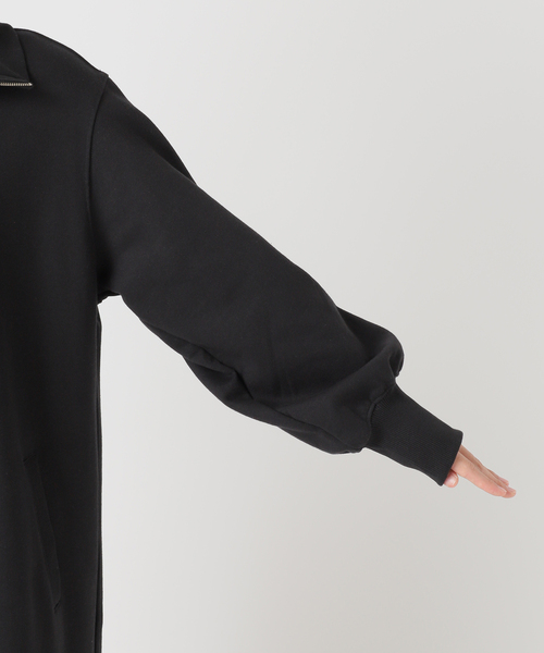 B.C STOCK（ベーセーストック）の「《追加》ウォッシャブル / テリー裏毛ハーフジップロングワンピース（ワンピース・レディース・グレー/ブラウン/ブラック・FREE）」の5枚目の写真