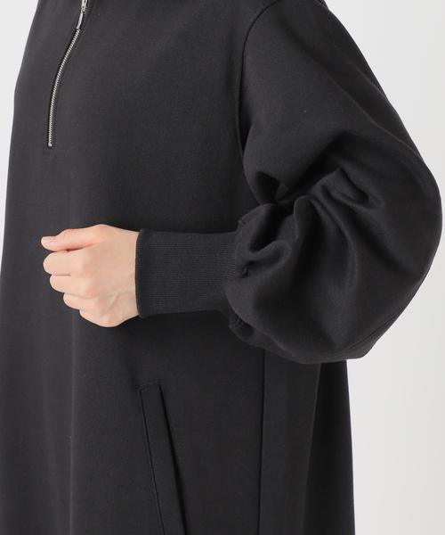 B.C STOCK（ベーセーストック）の「《追加》ウォッシャブル / テリー裏毛ハーフジップロングワンピース（ワンピース・レディース・グレー/ブラウン/ブラック・FREE）」の4枚目の写真