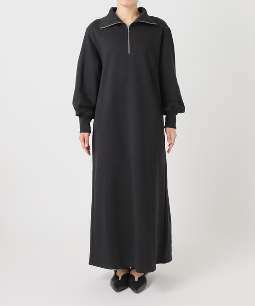 B.C STOCK（ベーセーストック）の「《追加》ウォッシャブル / テリー裏毛ハーフジップロングワンピース（ワンピース・レディース・グレー/ブラウン/ブラック・FREE）」の14枚目の写真