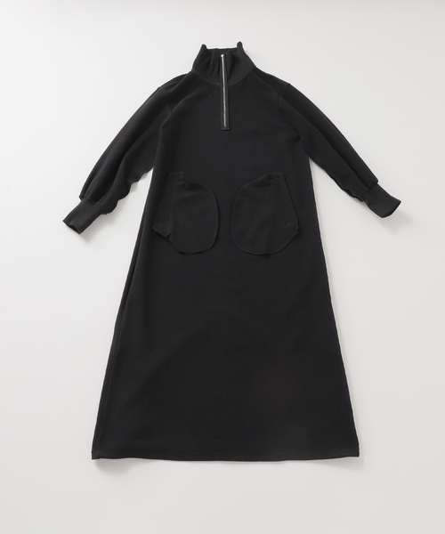 B.C STOCK（ベーセーストック）の「《追加》ウォッシャブル / テリー裏毛ハーフジップロングワンピース（ワンピース・レディース・グレー/ブラウン/ブラック・FREE）」の17枚目の写真