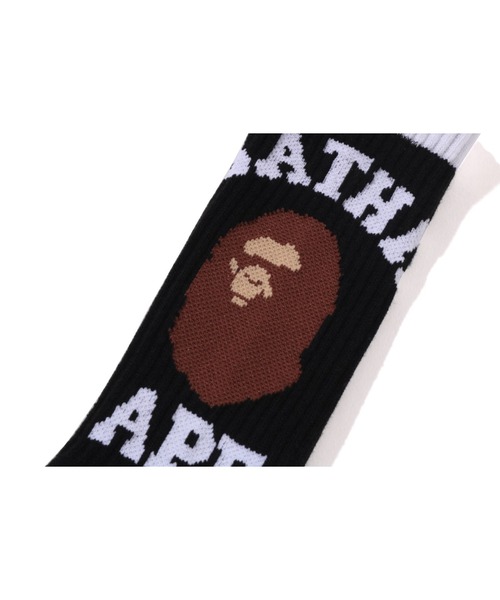 A BATHING APE(アベイシングエイプ)の「COLLEGE SOCKS(ソックス/靴下・メンズ・ブラック/ホワイト・LARGE/MEDIUM)」の4枚目の写真