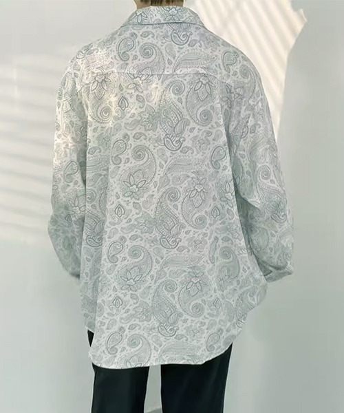 B.I.D.(ビーアイディー)の「《バンダナ柄長袖シャツ/ペイズリー柄(シャツ/ブラウス・レディース・ブラック/ホワイト・FREE)」の5枚目の写真