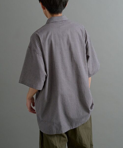 Deus 刺繍入り半袖シャツ セール】クラブチェック刺繍入り半袖シャツ（シャツ/ブラウス