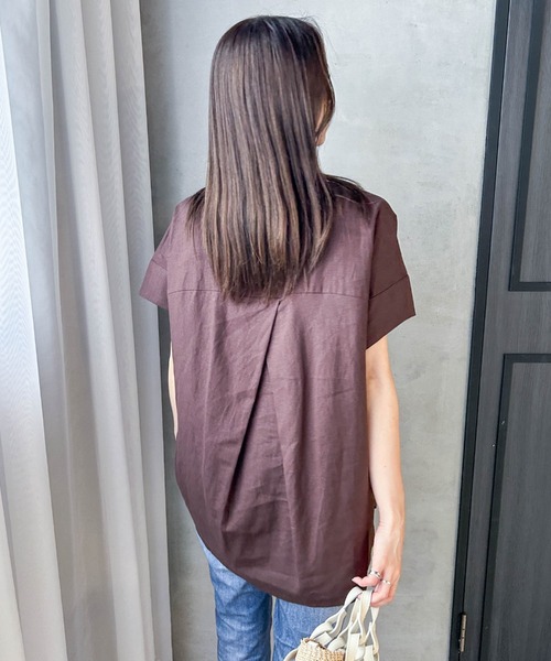 LAUTREAMONT(ロートレアモン)の「【WEB限定】レーヨンリネンポプリンVネックブラウス(シャツ/ブラウス・レディース・イエロー/ベージュ/ブラウン/ブラック・9号)」の20枚目の写真