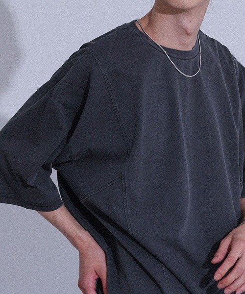 MDR(エムディアール)の「『カーブシームピグメント半袖Tシャツ』(Tシャツ/カットソー・メンズ・ブラウン/ブラック・L/M)」の1枚目の写真