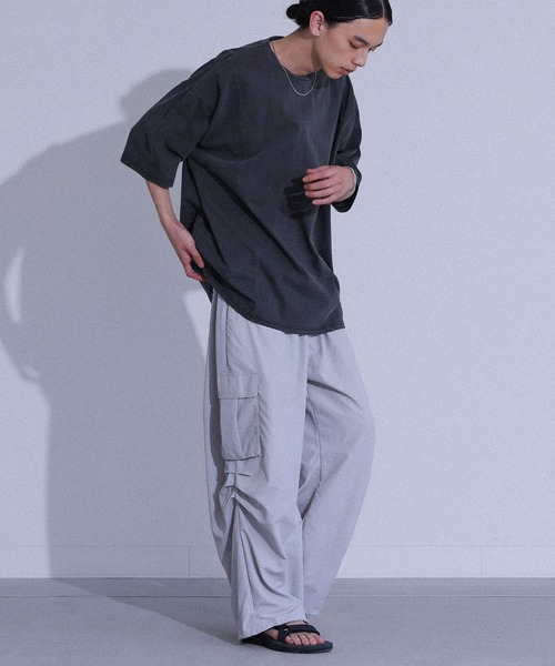 MDR(エムディアール)の「『カーブシームピグメント半袖Tシャツ』(Tシャツ/カットソー・メンズ・ブラウン/ブラック・L/M)」の9枚目の写真