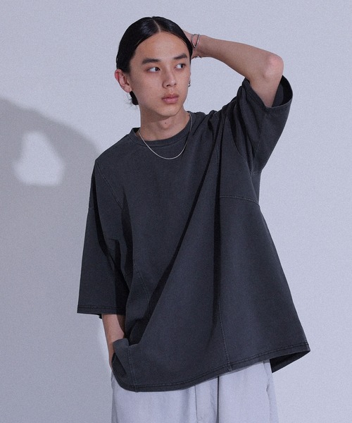 MDR(エムディアール)の「『カーブシームピグメント半袖Tシャツ』(Tシャツ/カットソー・メンズ・ブラウン/ブラック・L/M)」の6枚目の写真