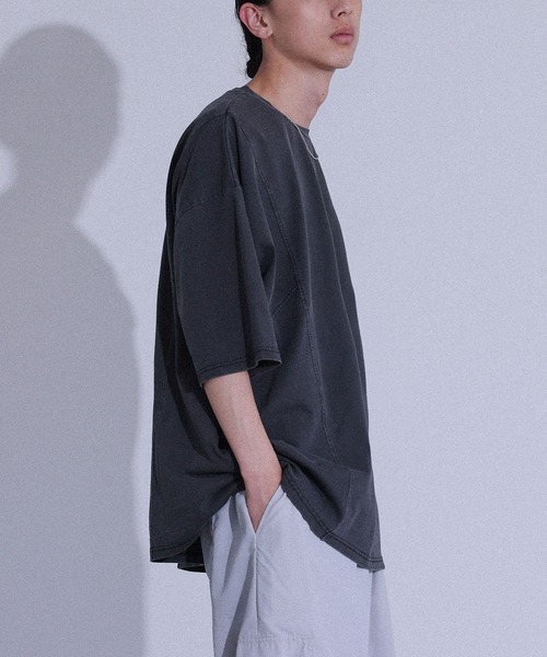 MDR(エムディアール)の「『カーブシームピグメント半袖Tシャツ』(Tシャツ/カットソー・メンズ・ブラウン/ブラック・L/M)」の7枚目の写真