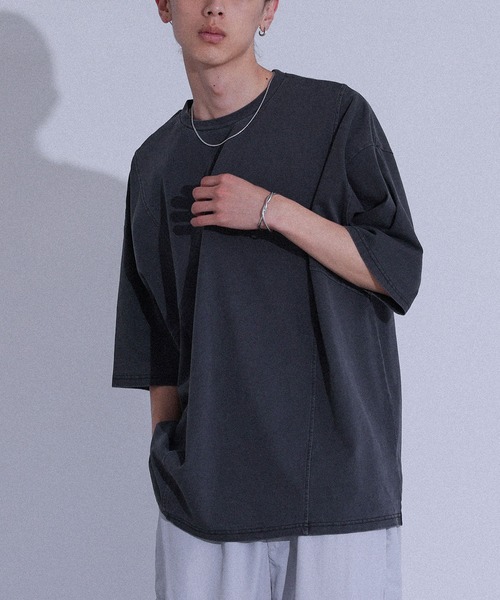 MDR(エムディアール)の「『カーブシームピグメント半袖Tシャツ』(Tシャツ/カットソー・メンズ・ブラウン/ブラック・L/M)」の5枚目の写真