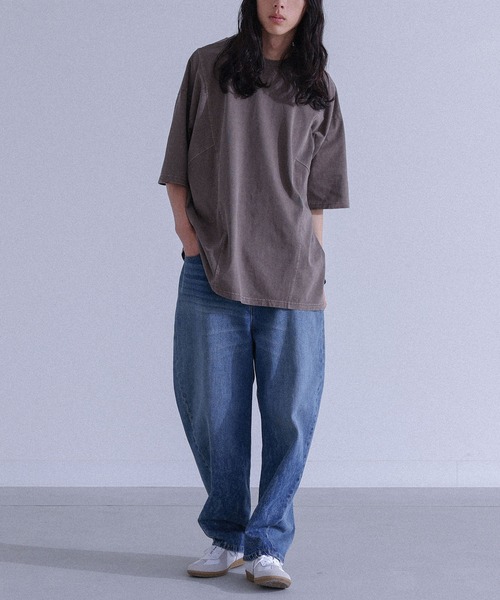 MDR(エムディアール)の「『カーブシームピグメント半袖Tシャツ』(Tシャツ/カットソー・メンズ・ブラウン/ブラック・L/M)」の13枚目の写真