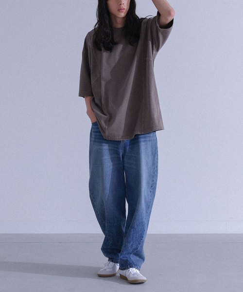 MDR(エムディアール)の「『カーブシームピグメント半袖Tシャツ』(Tシャツ/カットソー・メンズ・ブラウン/ブラック・L/M)」の15枚目の写真