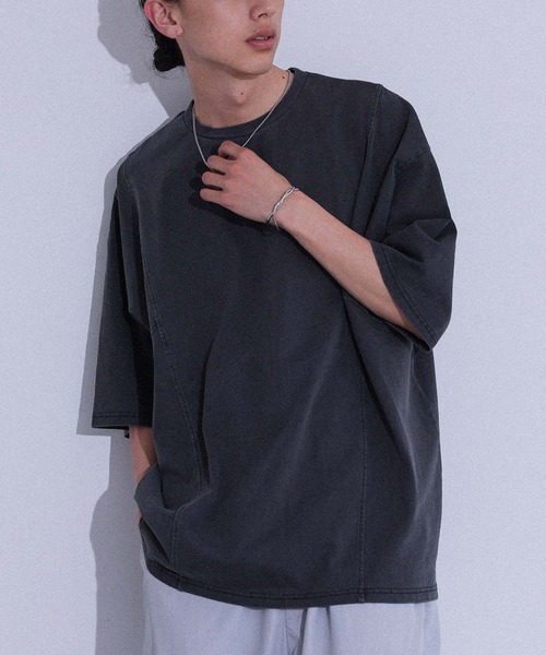 MDR(エムディアール)の「『カーブシームピグメント半袖Tシャツ』(Tシャツ/カットソー・メンズ・ブラウン/ブラック・L/M)」の3枚目の写真