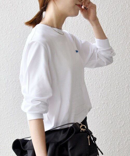 SHIPS any別注】LACOSTE:〈洗濯機可能〉ピケ クルーネック ロンT