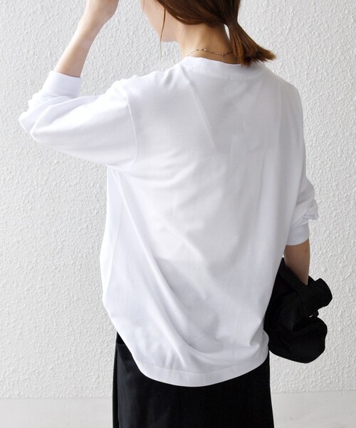 LACOSTE(ラコステ)の「【SHIPS any別注】LACOSTE:〈洗濯機可能〉ピケ クルーネック ロンT 26AW(Tシャツ/カットソー・レディース・ホワイト/ネイビー/ワイン・ONE SIZE)」の9枚目の写真