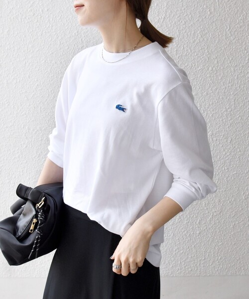 ロンT出品しました SHIPS any別注】LACOSTE:〈洗濯機可能〉ピケ クルーネック ロンT 25AW