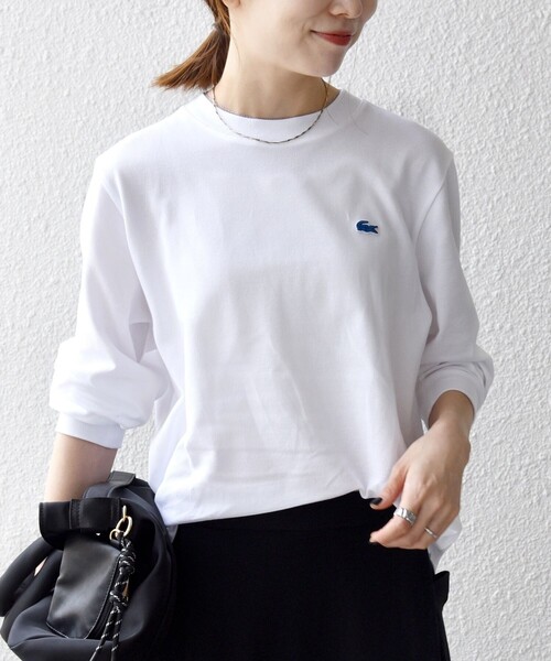 SHIPS any別注】LACOSTE:〈洗濯機可能〉ピケ クルーネック ロンT