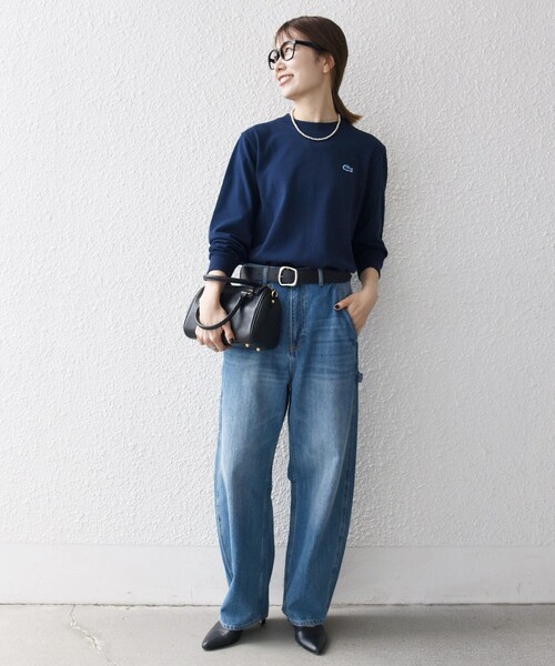 tシャツ 「SHIPS any別注」LACOSTE:「洗濯機可能」ピケ クルーネック ロンT 25AW レディース SHIPS any別注】LACOSTE:〈洗濯機可能〉ピケ クルーネック ロンT