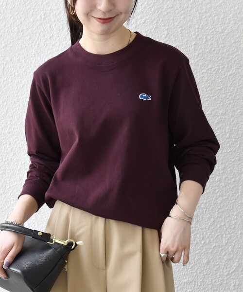 LACOSTE(ラコステ)の「【SHIPS any別注】LACOSTE:〈洗濯機可能〉ピケ クルーネック ロンT 26AW(Tシャツ/カットソー・レディース・ホワイト/ネイビー/ワイン・ONE SIZE)」の14枚目の写真
