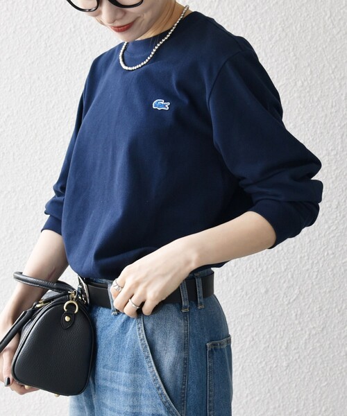 SHIPS any別注】LACOSTE:〈洗濯機可能〉ピケ クルーネック ロンT 25AW