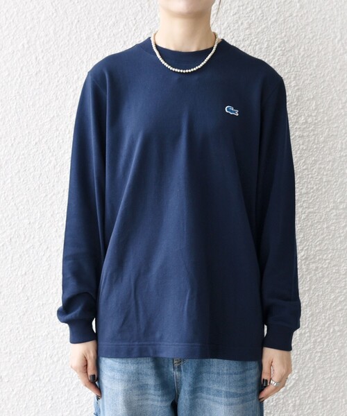 tシャツ 「SHIPS any別注」LACOSTE:「洗濯機可能」ピケ クルーネック ロンT 25AW レディース SHIPS any別注】LACOSTE:〈洗濯機可能〉ピケ クルーネック ロンT