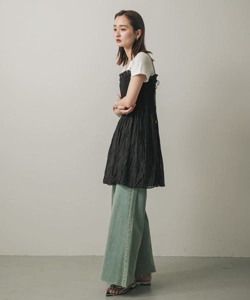 SENSE OF PLACE by URBAN RESEARCH（センスオブプレイスバイアーバンリサーチ）の「シャーリングプリーツミニワンピース（ワンピース・レディース・アイボリー/ブラック/ブラウン・ONE）」の11枚目の写真