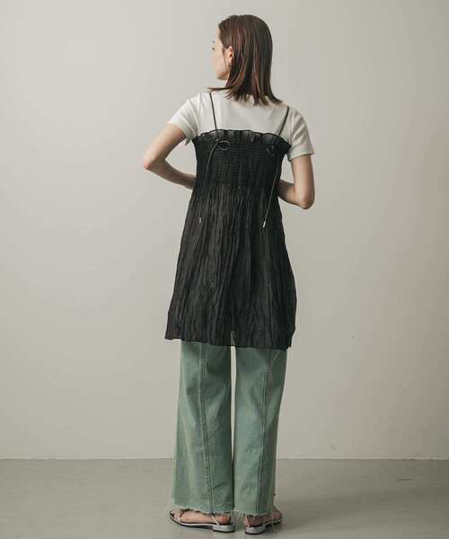 SENSE OF PLACE by URBAN RESEARCH（センスオブプレイスバイアーバンリサーチ）の「シャーリングプリーツミニワンピース（ワンピース・レディース・アイボリー/ブラック/ブラウン・ONE）」の12枚目の写真