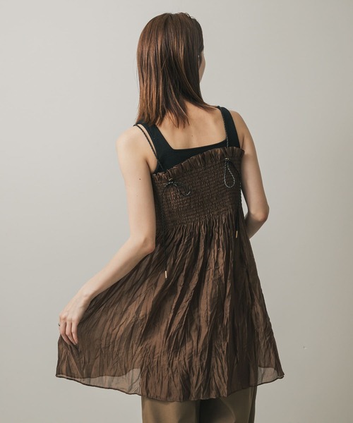 SENSE OF PLACE by URBAN RESEARCH（センスオブプレイスバイアーバンリサーチ）の「シャーリングプリーツミニワンピース（ワンピース・レディース・アイボリー/ブラック/ブラウン・ONE）」の14枚目の写真