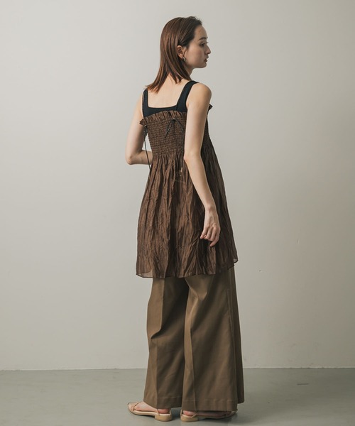 SENSE OF PLACE by URBAN RESEARCH（センスオブプレイスバイアーバンリサーチ）の「シャーリングプリーツミニワンピース（ワンピース・レディース・アイボリー/ブラック/ブラウン・ONE）」の18枚目の写真