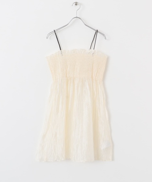 SENSE OF PLACE by URBAN RESEARCH（センスオブプレイスバイアーバンリサーチ）の「シャーリングプリーツミニワンピース（ワンピース・レディース・アイボリー/ブラック/ブラウン・ONE）」の19枚目の写真