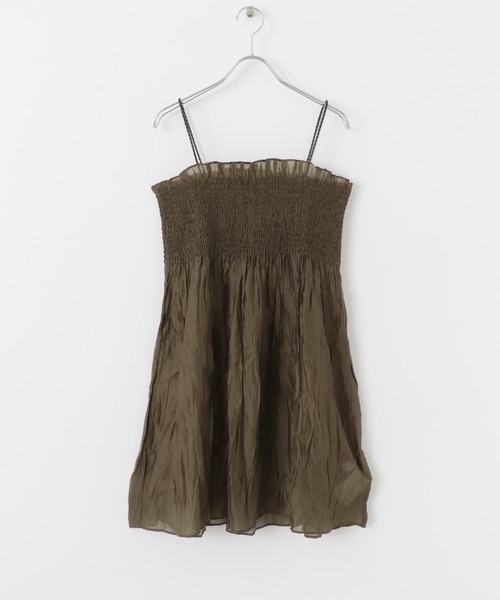 SENSE OF PLACE by URBAN RESEARCH（センスオブプレイスバイアーバンリサーチ）の「シャーリングプリーツミニワンピース（ワンピース・レディース・アイボリー/ブラック/ブラウン・ONE）」の21枚目の写真