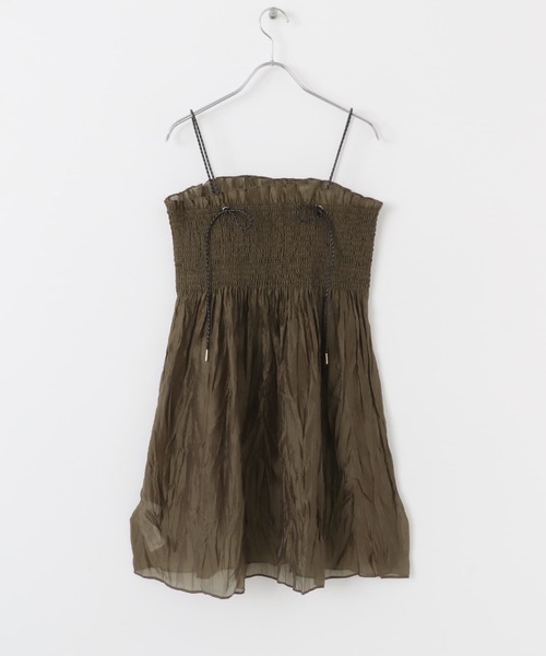 SENSE OF PLACE by URBAN RESEARCH（センスオブプレイスバイアーバンリサーチ）の「シャーリングプリーツミニワンピース（ワンピース・レディース・アイボリー/ブラック/ブラウン・ONE）」の22枚目の写真