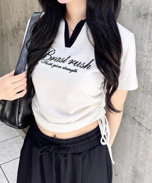 INGNI(イング)の「サイドドロストスキッパー襟配色トップス(Tシャツ/カットソー・レディース・ホワイト×ブラック/ブラック×ホワイト/ベージュ系6・M)」の22枚目の写真