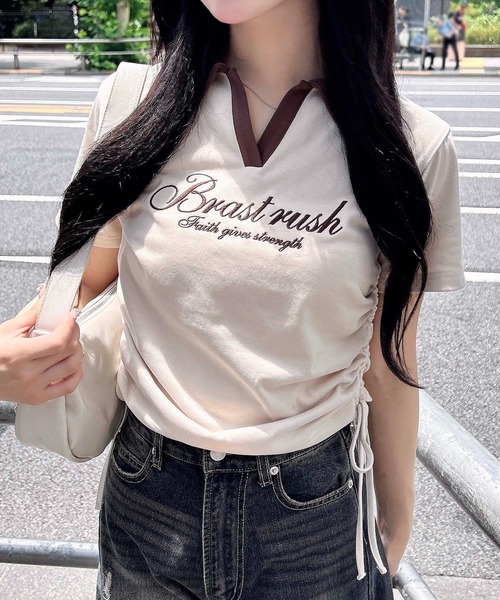 INGNI(イング)の「サイドドロストスキッパー襟配色トップス(Tシャツ/カットソー・レディース・ホワイト×ブラック/ブラック×ホワイト/ベージュ系6・M)」の15枚目の写真