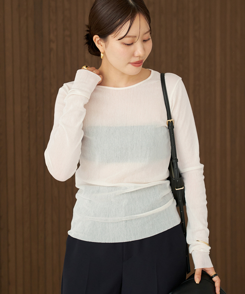plageプラージュ RIAM FEMININE 7分丈 ボーダー プルオーバー plage R'IAM FEMININE ボーダー7分袖 プルオーバー