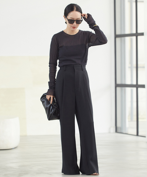 plage(プラージュ)の「《追加》Mesh Sheer ロンT 4(Tシャツ/カットソー・レディース・アイボリー/チャコールグレー/ホワイト・FREE)」の5枚目の写真