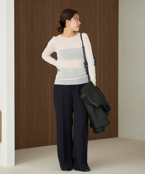 【新品】Plage Mesh Sheer ロンT ブラック plage（プラージュ）の「《追加》Mesh Sheer ロンT（Tシャツ