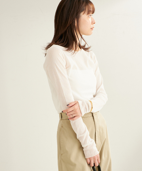 plage mesh sheer ロンＴ　新品未使用　　ベージュ plage tシャツ 「追加」Mesh Sheer ロンT 4 レディース