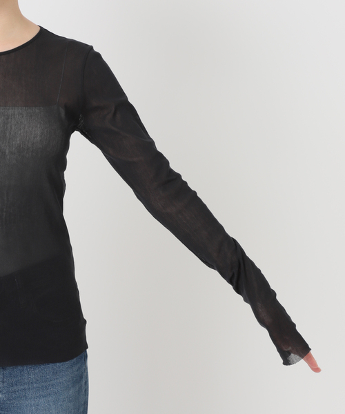 plage(プラージュ)の「《追加》Mesh Sheer ロンT 4(Tシャツ/カットソー・レディース・アイボリー/チャコールグレー/ホワイト・FREE)」の9枚目の写真